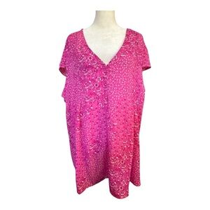 Cynthia Rowley Plus Size 3X Pink Paisley Print Top Blouse Boho Chic